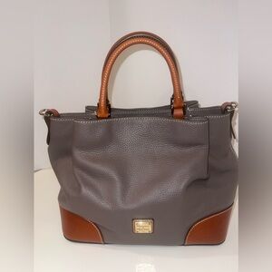 Dooney & Bourke Pebbled Leather Brenna Satchel in Elephant